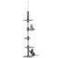 PawHut 9' Adjustable Height Floor-To-Ceiling Vertical Cat Tree - Grey and White