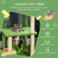 PawHut 56" Cat Tree for Indoor Cats with Hammock, Cat Tower with Scratching Post, Platforms, Play Ball and Anti-tipping Device, for Indoor Cats, Green