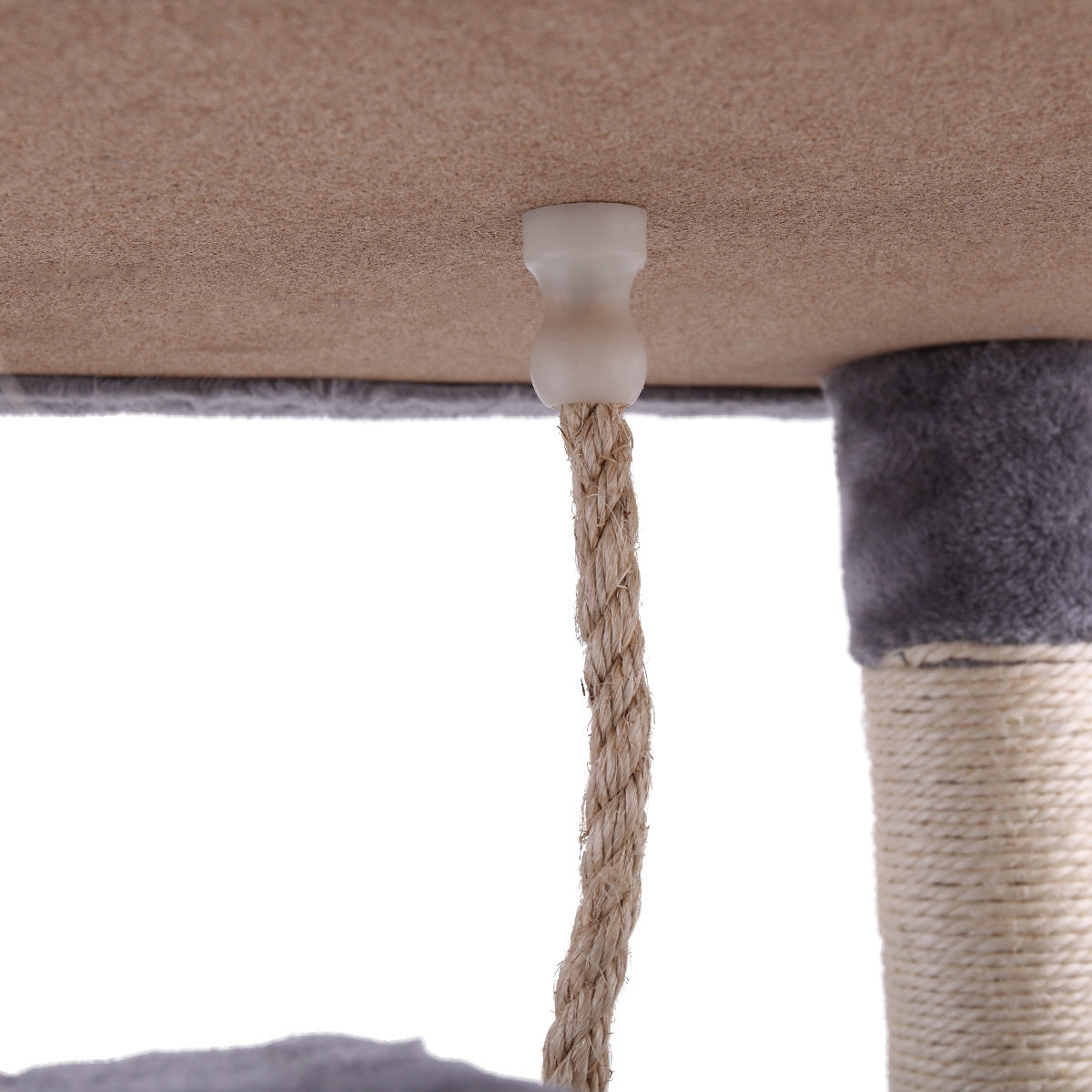 Multi-Level Cat Condo with Hammock & Scratching Posts for Kittens Tall Cat Climbing Stand with Plush Toys - light gray