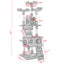 67'' Multi-Level Cat Tree Tower, Kitten Condo House with Scratching Posts, Kitty Play Activity Center, Gray