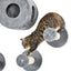 5PCs Cat Wall Shelves, Pet Wall-mounted Climbing Shelf Set, Kitten Activity Center with Condo, Cushion, Scratching Post, Jumping Platform, Brown