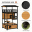 PawHut Wooden Outdoor Cat House, Feral Cat Shelter Kitten Tree with Asphalt Roof, Escape Doors, Condo, Jumping Platform, Yellow