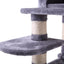 Multi-Level Cat Condo with Hammock & Scratching Posts for Kittens Tall Cat Climbing Stand with Plush Toys - light gray